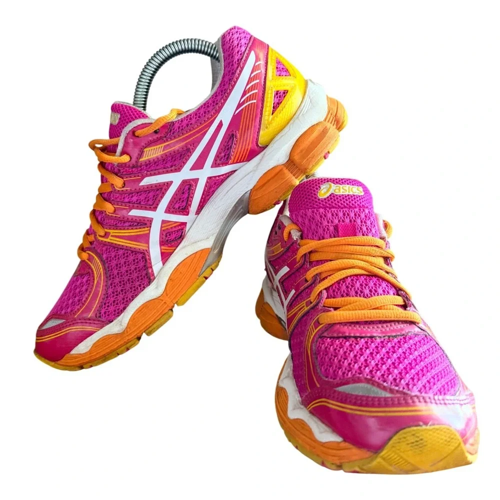 Asics Running Shoes Womens 8 Gel-Evate Pink Orange Yellow T3D8N EUC